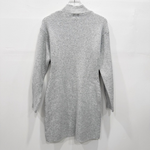 A New Day Knit Long Sleeve Sweater Dress Mock High Neck Turtleneck Gray Small - Picture 2 of 6